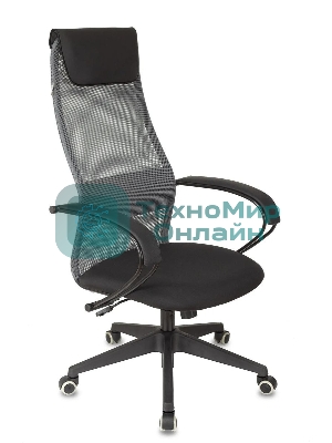 Кресло Бюрократ CH-607 TW-04 Neo Black темно-серый, сетка, подголовник