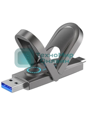 Флешка USB Netac US9 (NT03US9C-512G-32TA), 512Gb, USB 3.2 Gen2 Type-A/USB Type-C, R/W 1000/900, серебристый