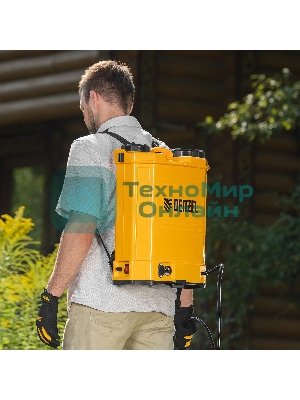Опрыскиватель ранцевый аккумуляторный Denzel D-16LA, 16 л, щелочной акк., 12 В, 8 А·ч
