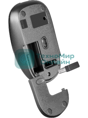 Мышь беспроводная Defender Wave MM-995 серебристый, 1600 dpi, радиоканал, USB, кнопки - 4