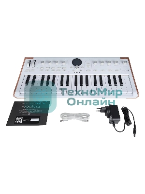 Сценическая клавиатура 230721 Arturia AstroLab 37 White Astrolab White 37 клавиш, полувзвешенная механика, 10 звуковых движков, вокодер, 10 кнопок пресетов, 4 макрорегулятора, MIDI-вход, USB-C и USB-A; аудио Bluetooth; WiFi, цвет белый