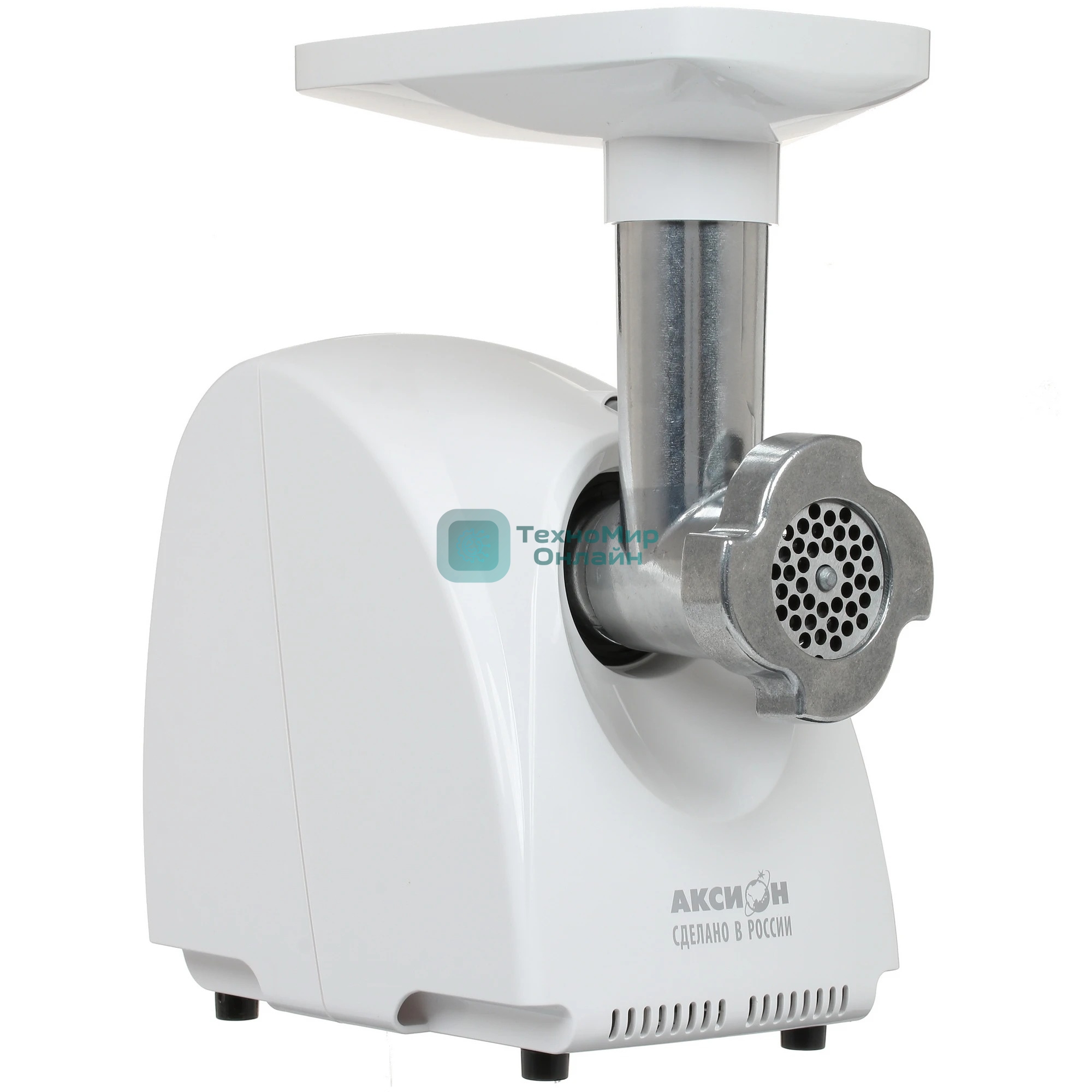 Мясорубка электрическая Аксион М31.03 белый, 1500 Вт, 1.7 кг/мин, реверс, защита от перегрузки, насадки - 4