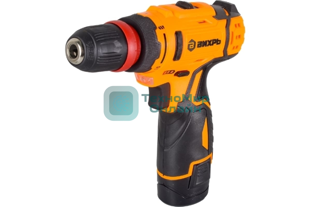 Дрель-шуруповерт Вихрь ДА-12Л-2КC, 12 В, 2 Ач, 30 Нм, щеточный