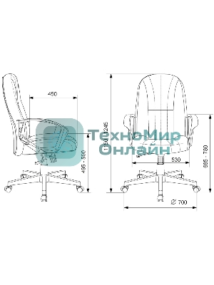 Кресло руководителя Бюрократ T-898/#B черный искусственная кожа