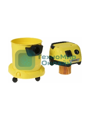 Строительный пылесос Karcher WD 3 P V-17/4/20 Workshop желтый, 1000 Вт, уборка сухая/сбор воды/выдув, пылесборник мешок/контейнер, 17 л