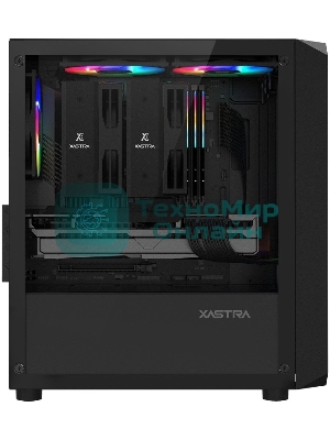 Компьютерный корпус XASTRA A303M 3FRGb Black mATX/Mesh/ tempered glass/2x140мм + 1x120мм FRGb fans/ A303M-2FC14F-1FC12F