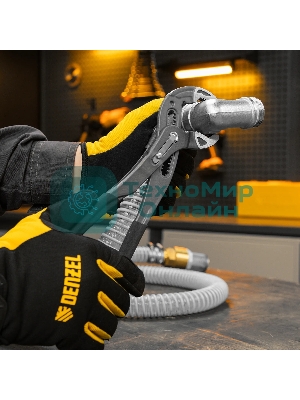 Клещи переставные Denzel кнопочный механизм, обливные рукоятки, 300 мм