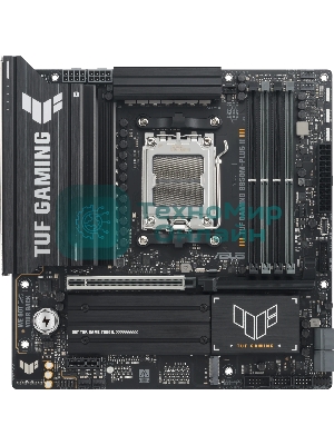 Материнская плата ASUS TUF GAMING B850M-PLUS II, AM5, AMD B850, 4xDDR5, 4xSATA, 3xM.2, 1xPCIe 5.0 x16, 1xPCIe 4.0 x1, 1xHDMI, 1xDP, 1x2.5Gb LAN, 1xUSB-C 20Gbps, 3xUSB-A 10Gbps, 4xUSB-A 5Gbps, 4xUSB-A 2.0, 3x3.5 мм, 7.1, mATX