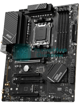 Материнская плата MSI PRO B650-P WIFI, AM5, AMD B650, 4xDDR5, 6xSATA, 2xM.2 (PCIe 4.0), 2xPCIe 4.0 x16, 2xPCIe 3.0 x16, 1xHDMI, 1xDP, 1x2.5Gb LAN, Wi-Fi, Bluetooth, 1xUSB-C 20Gbps, 3xUSB-A 10Gbps, 4xUSB-A 5Gbps, 3x3.5 мм, 7.1, чёрный, ATX