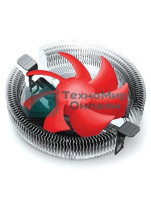 Кулер для процессора Crown CM-91PWM v2 серебристый/красный, 90 мм, алюминий, 2000 об/мин, 20 дБ, 4 pin, 125 Вт, 57 мм