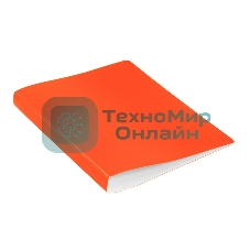 Папка с металлическим пружинным скоросшивателем Бюрократ Double Neon DNE07POR A4, пластик, 0.7мм корешок 27мм, карман продольный внутренний, оранжевый