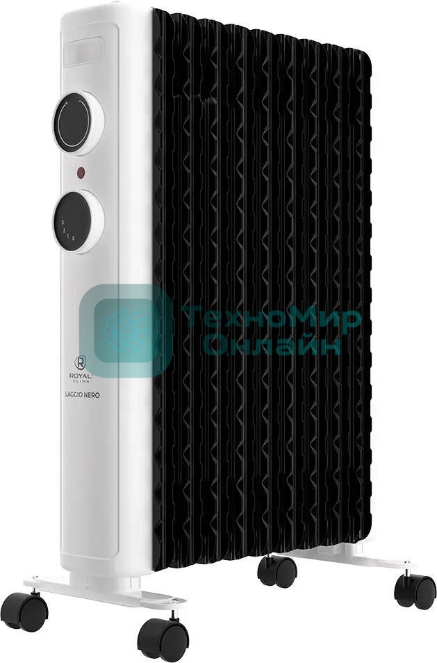 Обогреватель масляный Royal Clima Laggio Nero ROR-LN9-2000M, с терморегулятором, 2000Вт, 8 секций, 3 режима, белый/серый