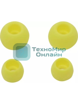 Проводные наушники Smartbuy Curve желтый/серый, внутриканальные, Jack 3.5 мм, покрытие soft-touch, сменные амбушюры