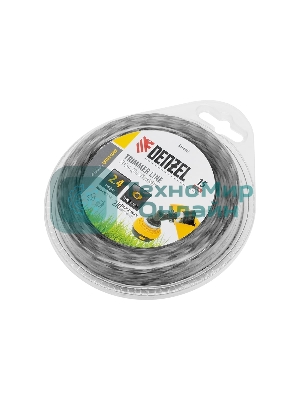 Леска для триммера Denzel двухкомпонентная эллипс 2,4мм х 15м, блистер EXTRA CORD