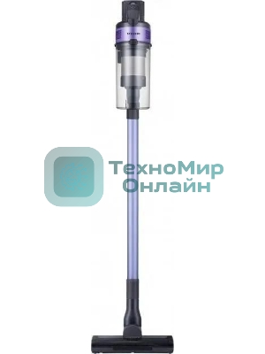 Пылесос вертикальный Samsung VS15A6031R4/EV фиолетовый/черный, питание от аккумулятора, 150 Вт, уборка сухая, пылесборник 0.8 л, работа от АКБ max 40 мин.