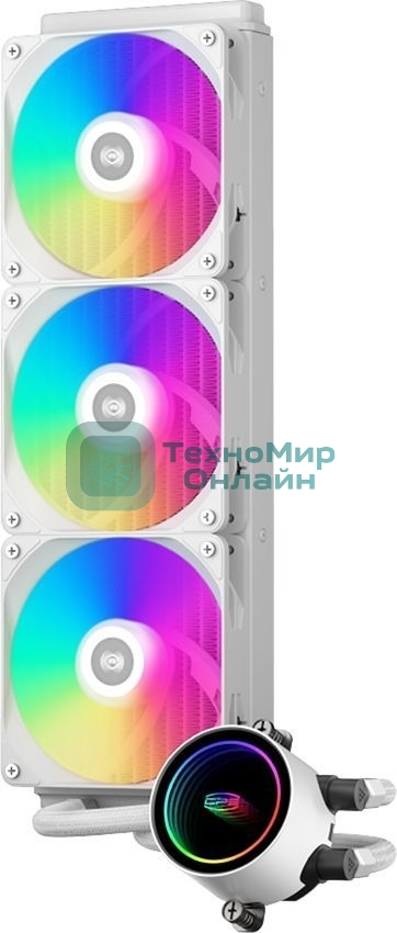 Система жидкостного охлаждения PcCooler DA360 WH ARGB Soc-AM5/AM4/1200/1700/1851 белый 4-pin Al 300W Ret (DA360-WHAWXX-GL)