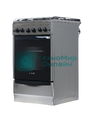 Плита газовая Gefest ПГ 5100-02 0004 серебристый, конфорок 4 шт, духовка 52 л, 50 см x 85 см x 58.5 см