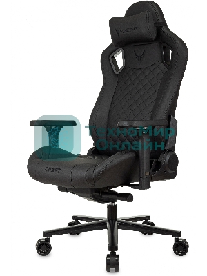 Кресло Knight Craft черный, экокожа, 120 кг, механизм качания