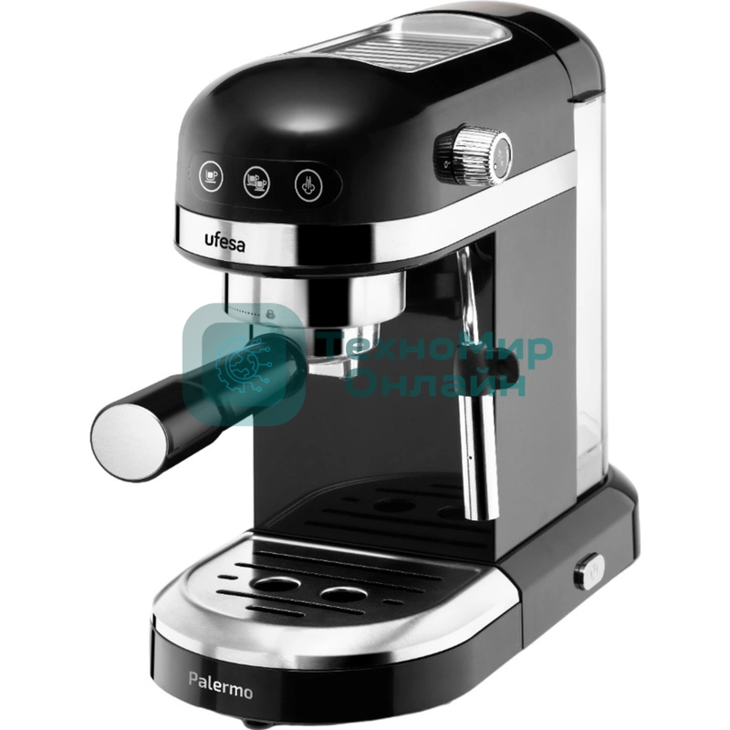 Кофеварка рожковая Ufesa PALERMO BLACK черный, исп. кофе - молотый, 1.5 л, 1350 Вт, 20 бар