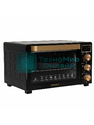 Мини-печь Kraft KF-MO 3506 KGLB (черный/золото) с дисплеем