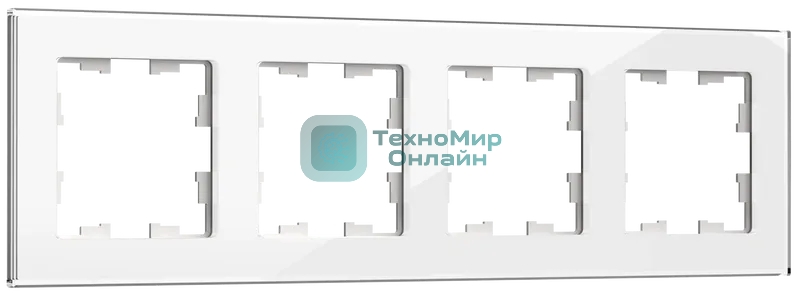Рамка 4-местная IEK BRITE РУ-4-2-БрБ (BR-M42-G-K01) стекло белый