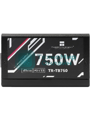 Блок питания Thermalright, 750W 80+ Bronze (ATX, 3.0, PCIe 5.0, Full modular, 1x24(20+4)pin, 2xCPU 8(4+4)pin, 4xPCIe*2 8(6+2)pin, 3xSATA3, 1x12+4pin (12VHPWR PCIe 5.0 12+4pin 600mm), 3xMOLEX4pin, Active, 120x120мм, 150x140x86mm, APFC, black)