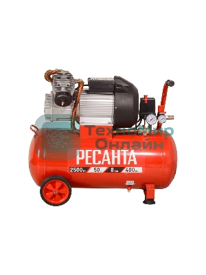 Компрессор поршневой Ресанта КП-50/400М масляный 400л/мин 50л 2500Вт красный/черный