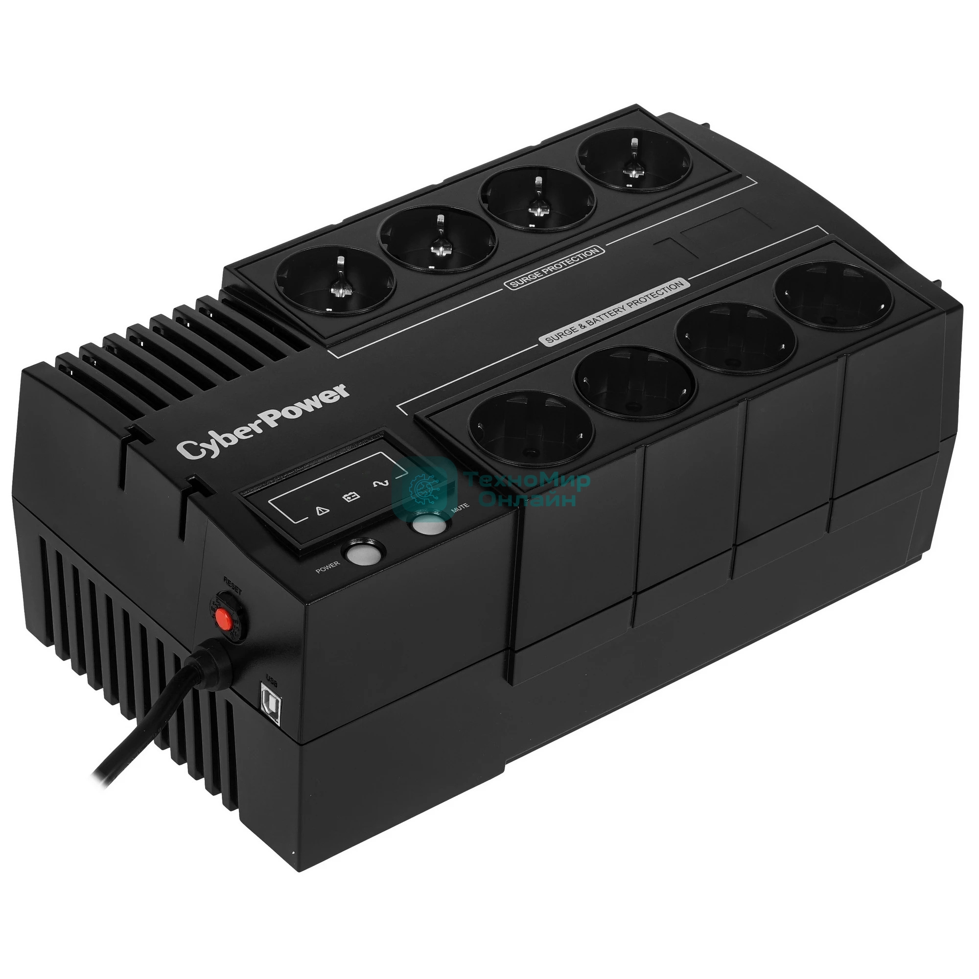 Источник бесперебойного питания CyberPower BS650E/650 ВА/390 Вт/8 х CEE 7 (евророзетка)