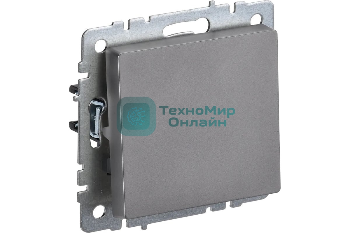 Выключатель BRITE Выключ. 1-кл. перекр. 10А ВС10-1-3-БрС сталь IEK