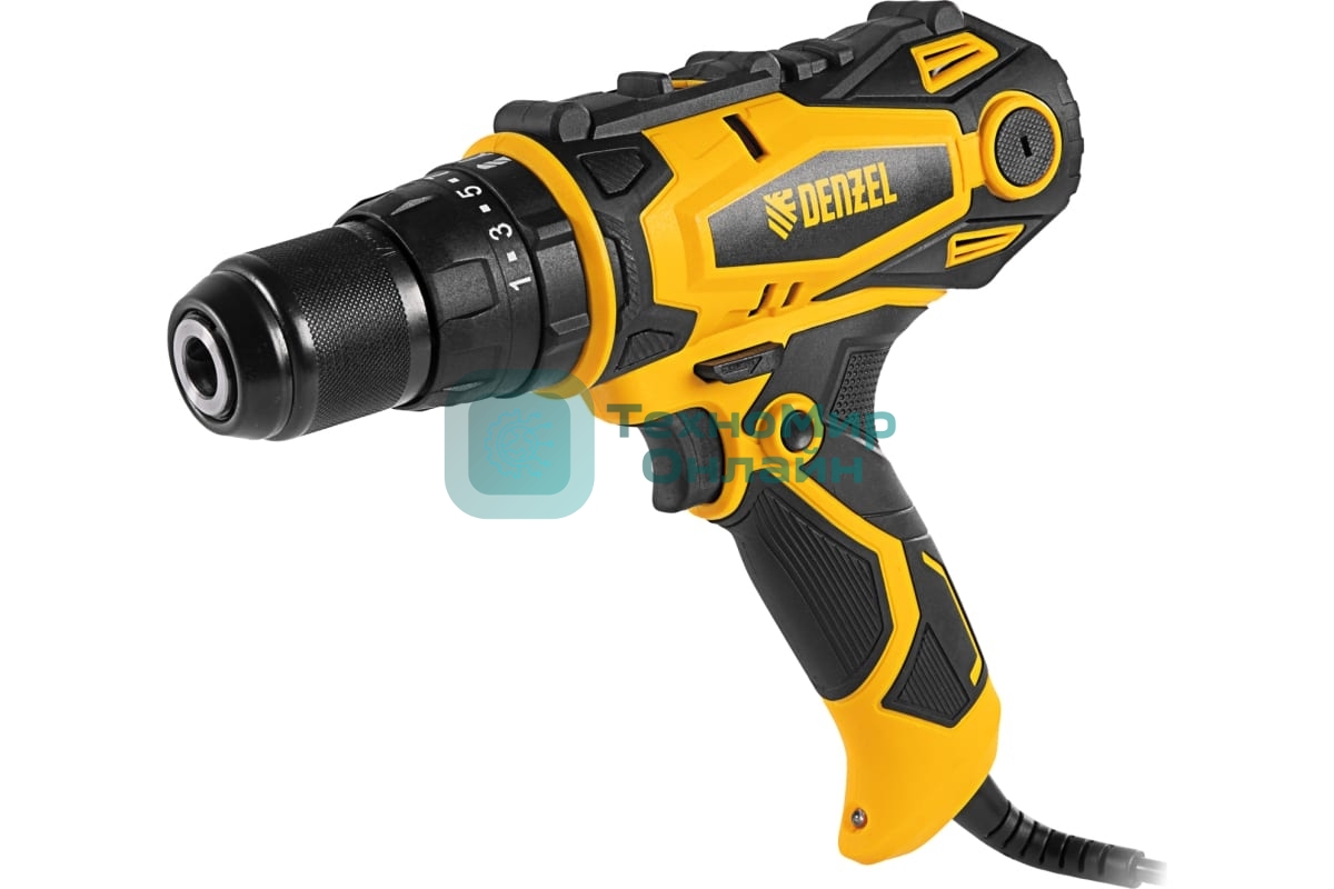 Дрель-шуруповерт Denzel ISD-300-13, 300 Вт, 40 Нм, щеточный, ударный