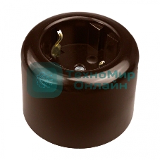 Розетка Bironi R1-101-02 с заземляющим контактом R, Ришелье керамика, коричневый