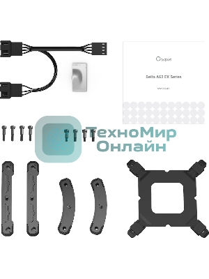 Кулер для процессора CPU Cooler Ocypus Delta A62 EX BK Digital (250W, 4-pin PWM, LED temp., 160mm, Al/Cu, 6x6mm, 2x120mm, 70CFM, 31dBA, 1800RPM, S: 1851/1700/1200/115X, AM5/AM4, black)