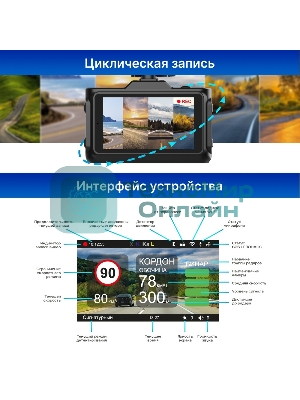Видеорегистратор с радар-детектором TrendVision Combo F10 GPS ГЛОНАСС