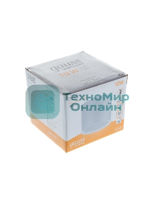 Светильник Gauss HD025 led накладной с рассеивателем 10w белый 3000k 88х75мм 1/30