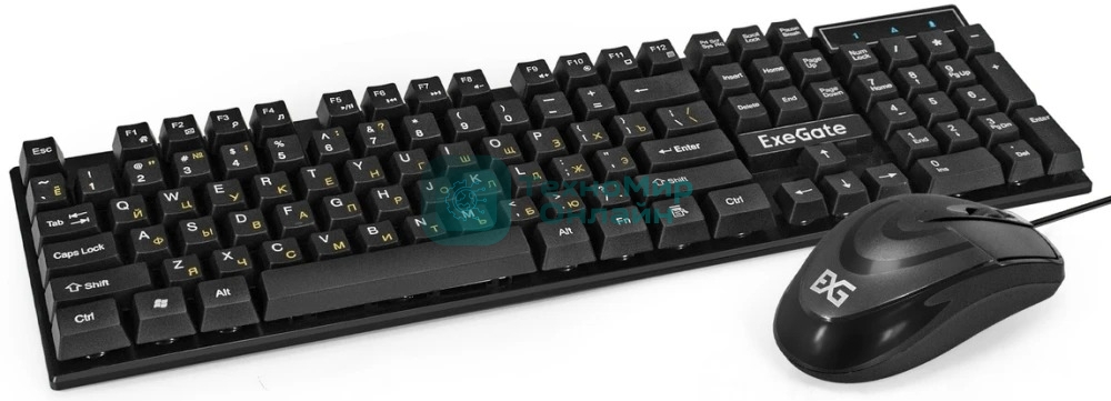 Комплект клавиатура+мышь ExeGate MK110-OEM проводной, USB, 1000 DPI, чёрный