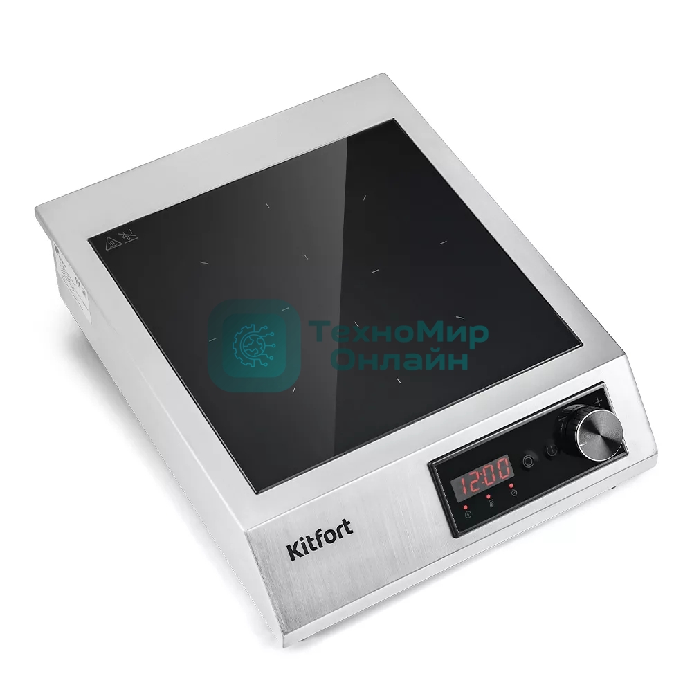 Плита настольная индукционная Kitfort КТ-142 серебристый/черный стеклокерамика (настольная)