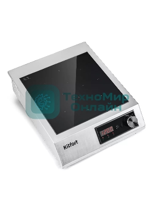 Плита настольная индукционная Kitfort КТ-142 серебристый/черный стеклокерамика (настольная)