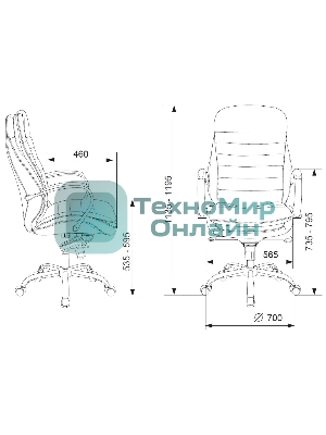 Кресло Бюрократ T-9950/BLACK-PU черный, экокожа