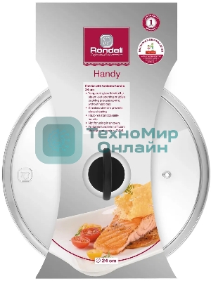 Крышка Rondell Handy RDA-1686 d=24 см крыш.прозрачный руч.черная