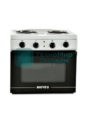 Плита электрическая Мечта 15М белый, конфорок 2 шт, духовка 25 л, 50 см x 47 см x 43 см