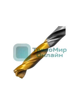 Сверло спиральное по металлу Denzel 6,5 x 93мм, Р6М5, Golden Tip, многогранная заточка