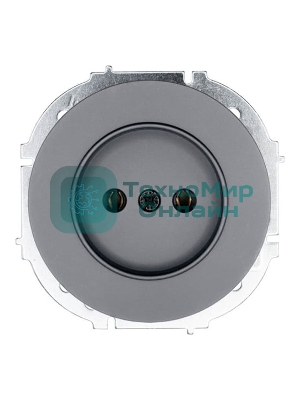 Розетка 1-м СП OSEN без заземл. ПБТ механизм серый матовый LEZARD 743-7488-121B