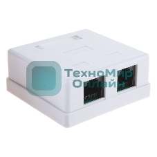 Розетка GEMBIRD NA214 RJ-45 кат.5e внешняя 2 порта, 110/Krone