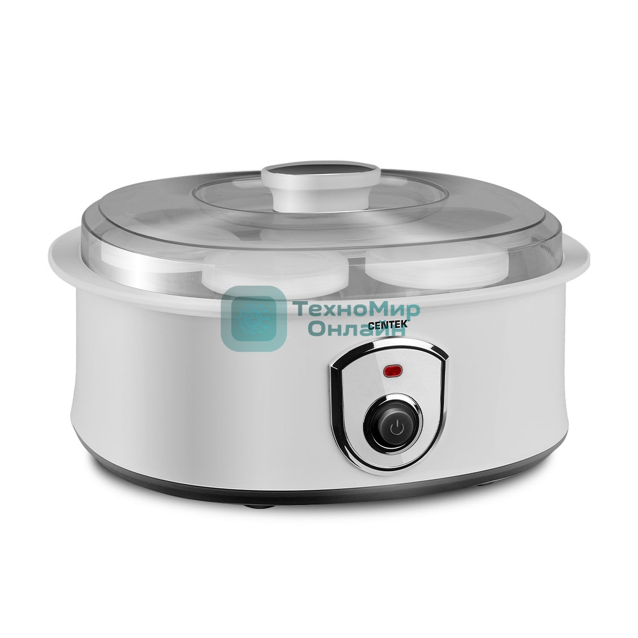 Йогуртница Centek CT-1442 15 Вт, 200 мл, емкостей - 7 шт, материал баночек - стекло, белый