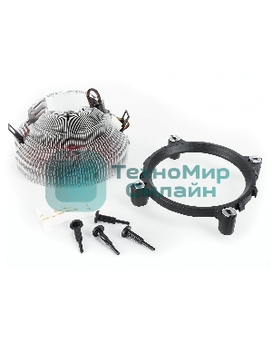 Кулер для процессора Crown CM-91PWM v2 серебристый/красный, 90 мм, алюминий, 2000 об/мин, 20 дБ, 4 pin, 125 Вт, 57 мм