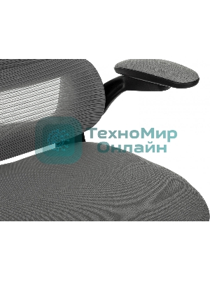 Кресло руководителя Бюрократ Sigma 1 серый, сетка/ткань, крестов. пластик