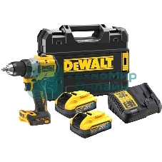 Дрель-шуруповерт DeWalt DCD800H2T-QW, Аккумуляторная, 18В, 2 АКБ, Ударная, Кейс