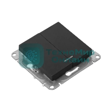 Механизм выключателя EKF UP1-SWB-24 двухклавишный, с подсветкой, черный Эпика