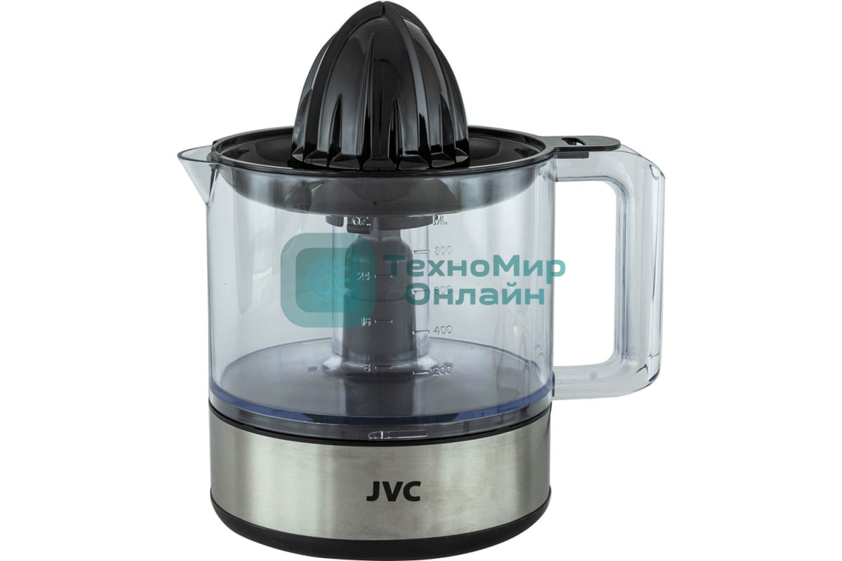 Соковыжималка JVC JK-JC2010 черный/серебристый, цитрусовая, 30 Вт, 800 мл, механическое