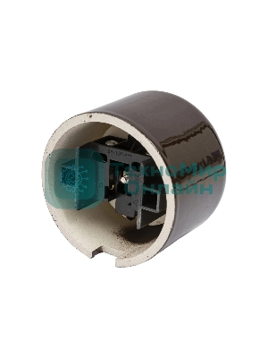 Розетка Bironi R1-101-02 с заземляющим контактом R, Ришелье керамика, коричневый